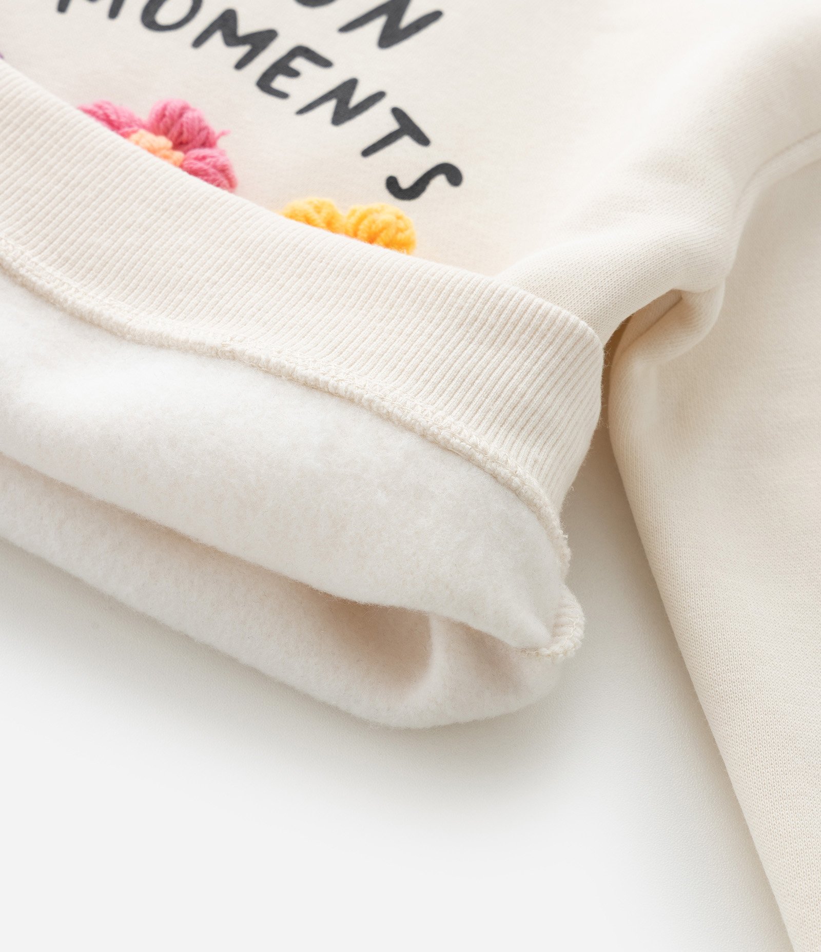 Casaco Infantil com Flores 3D – Tam 1 a 5/6 Anos Off White 4