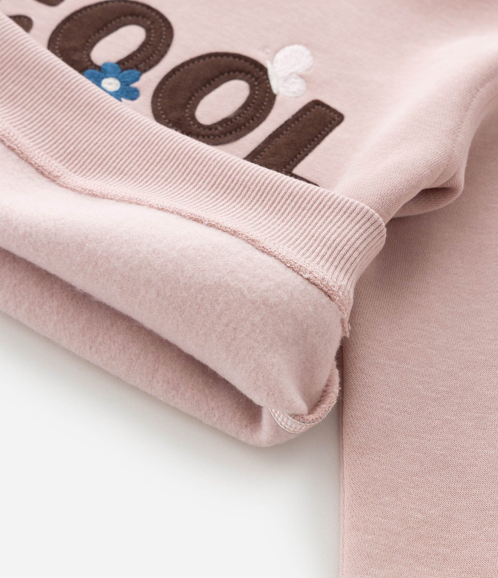 Casaco Infantil com Lettering Bordado – Tam 1 a 6 Anos Rosa Claro 5