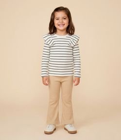 Camiseta Infantil Listrada com Babados – Tam 1 a 6 Anos