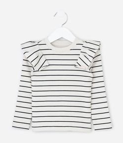 Camiseta Infantil Listrada com Babados – Tam 1 a 6 Anos