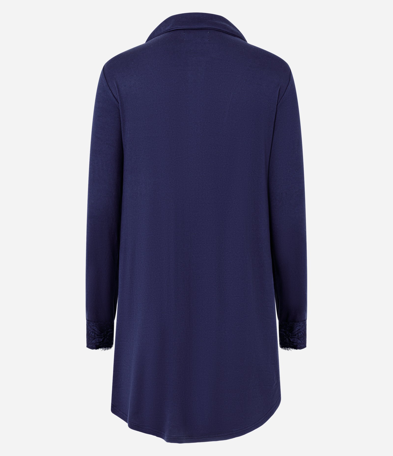 Camisola Longa em Peach Touch com Detalhe em Renda Azul 3