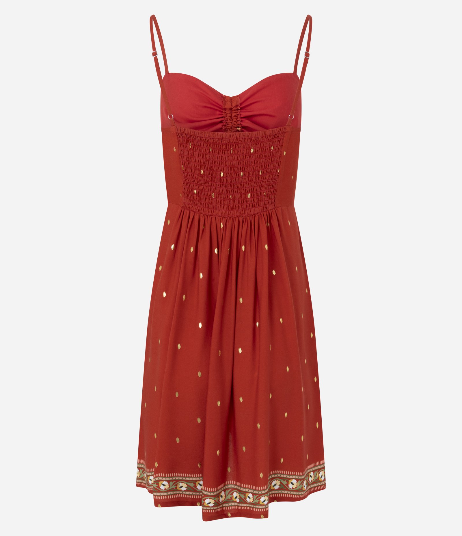 Vestido Curto em Viscose com Estampa Floral e Amarração no Busto Vermelho 3