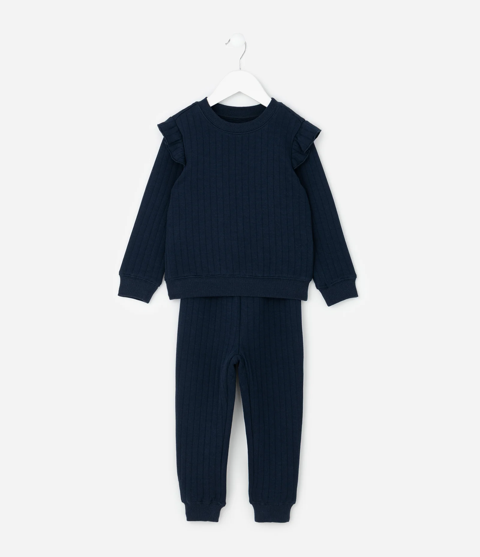Conjunto Infantil Matelassê com Casaco e Calça – Tam 1 a 5/6 Anos Azul Marinho 1