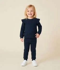 Conjunto Infantil Matelassê com Casaco e Calça – Tam 1 a 6 Anos
