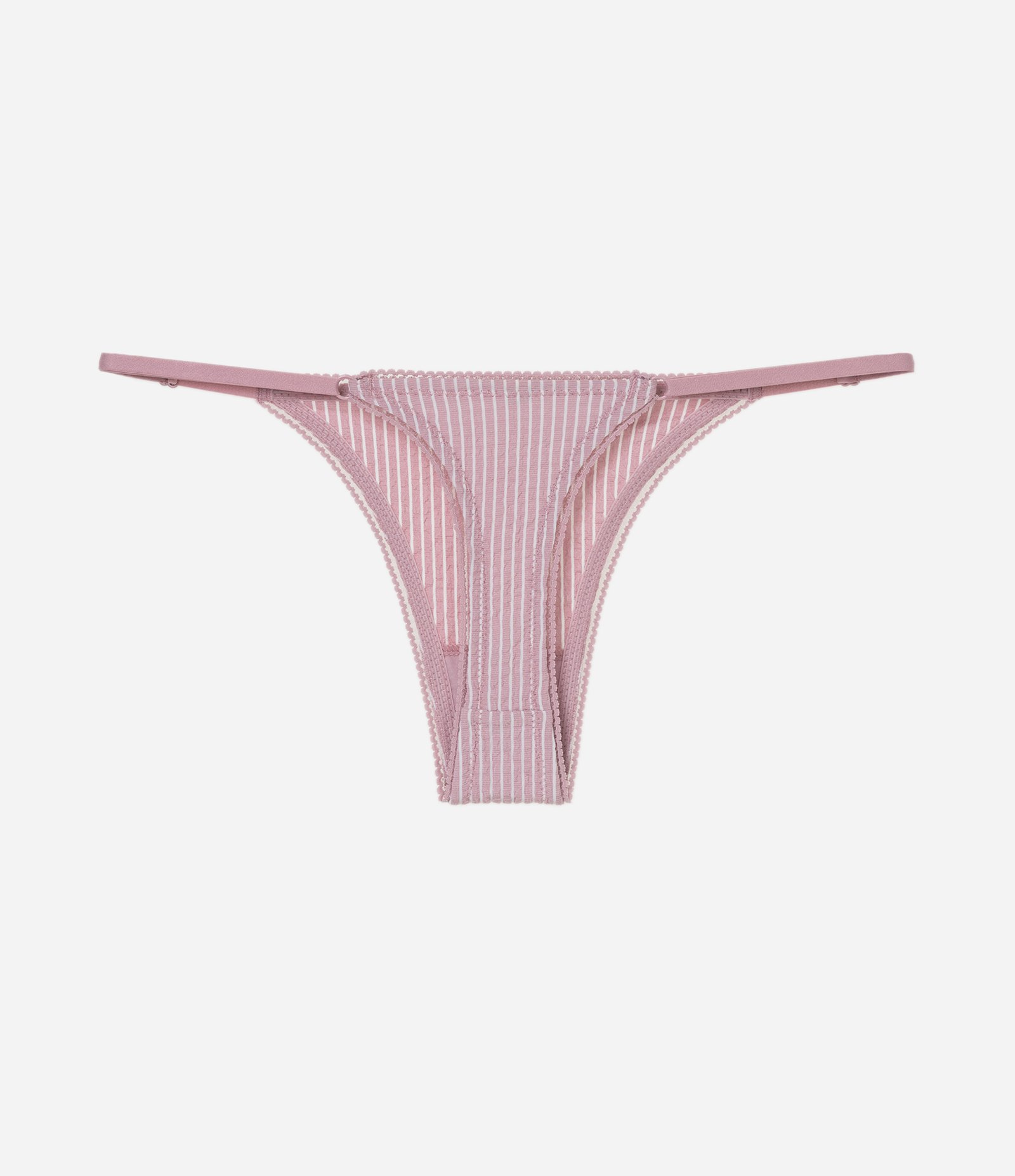 Calcinha String Listrada Vichy Texturizada Rosa 6