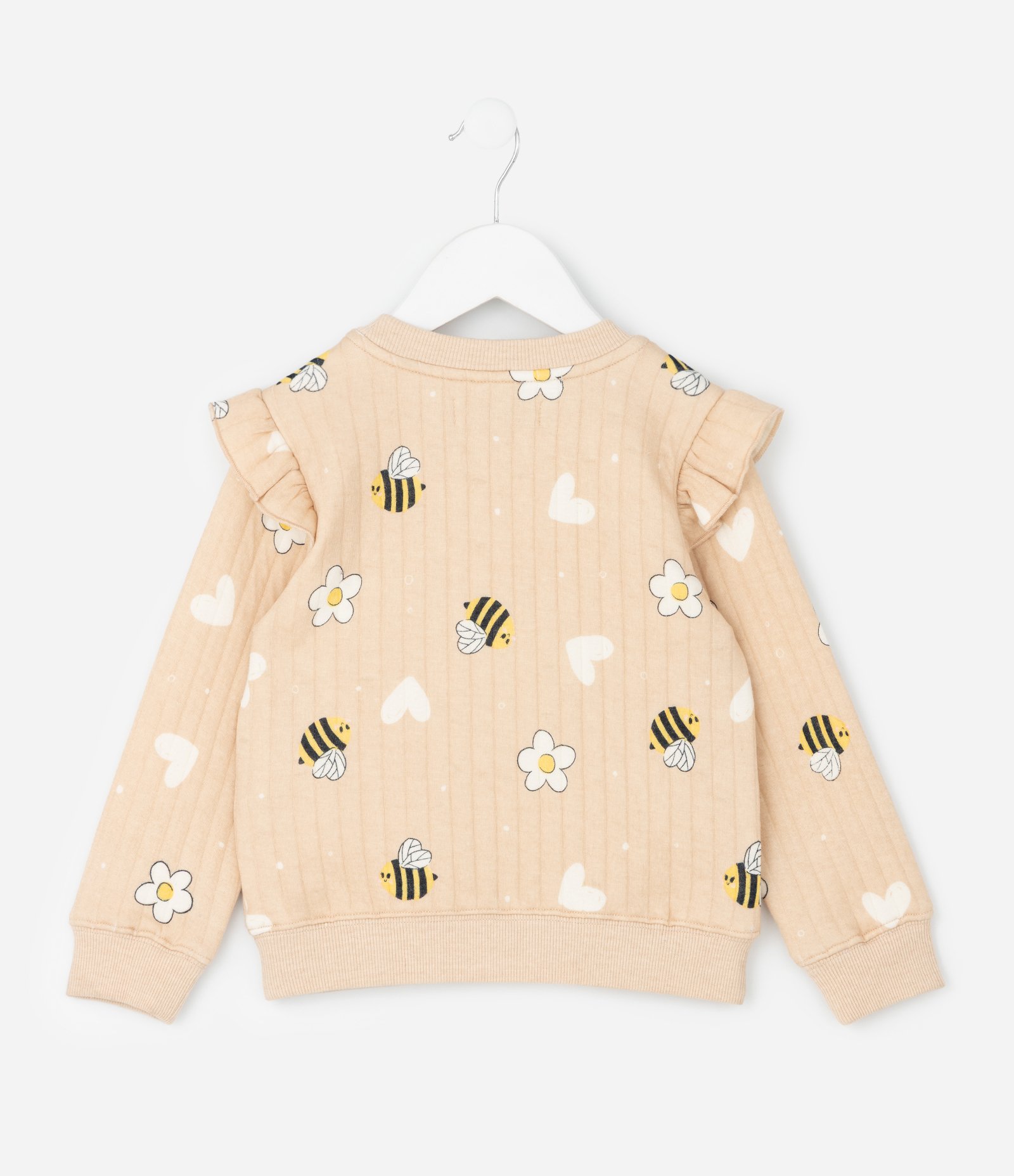 Conjunto Infantil Matelassê com Estampa Abelhas – Tam 1 a 5/6 Anos Bege Claro 3