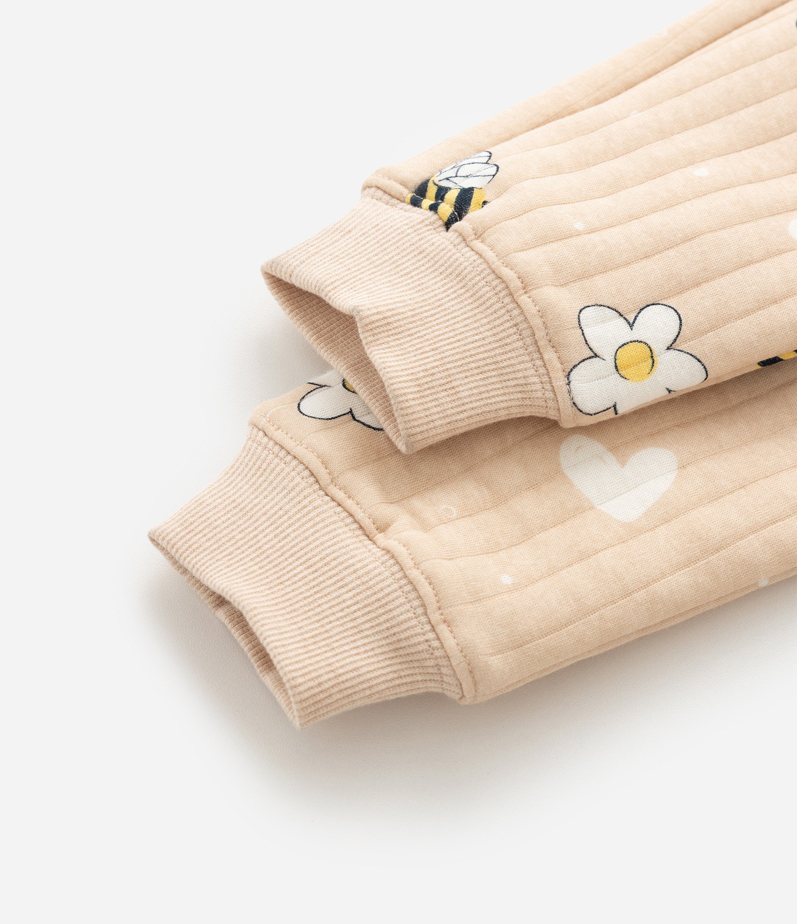 Conjunto Infantil Matelassê com Estampa Abelhas – Tam 1 a 5/6 Anos Bege Claro 6