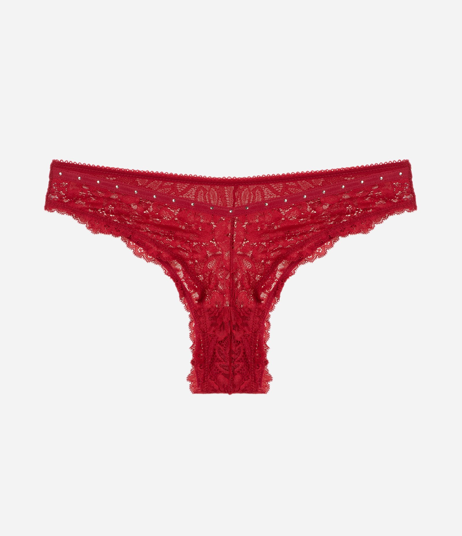 Calcinha Biquíni em Renda Floral Vermelho 5