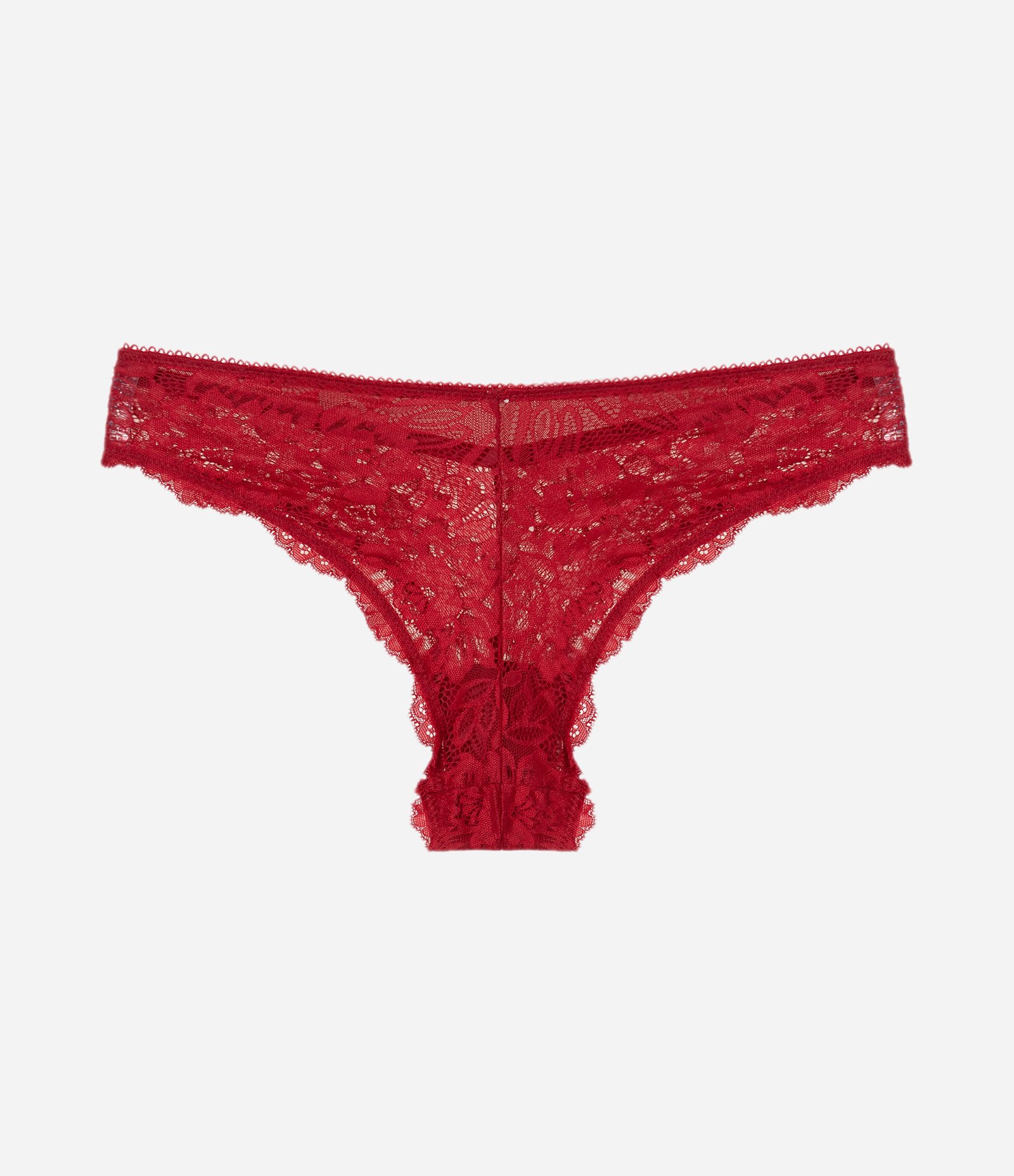 Calcinha Biquíni em Renda Floral Vermelho 6