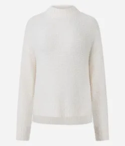 Blusão Peluciado em Tricô com Fenda Lateral