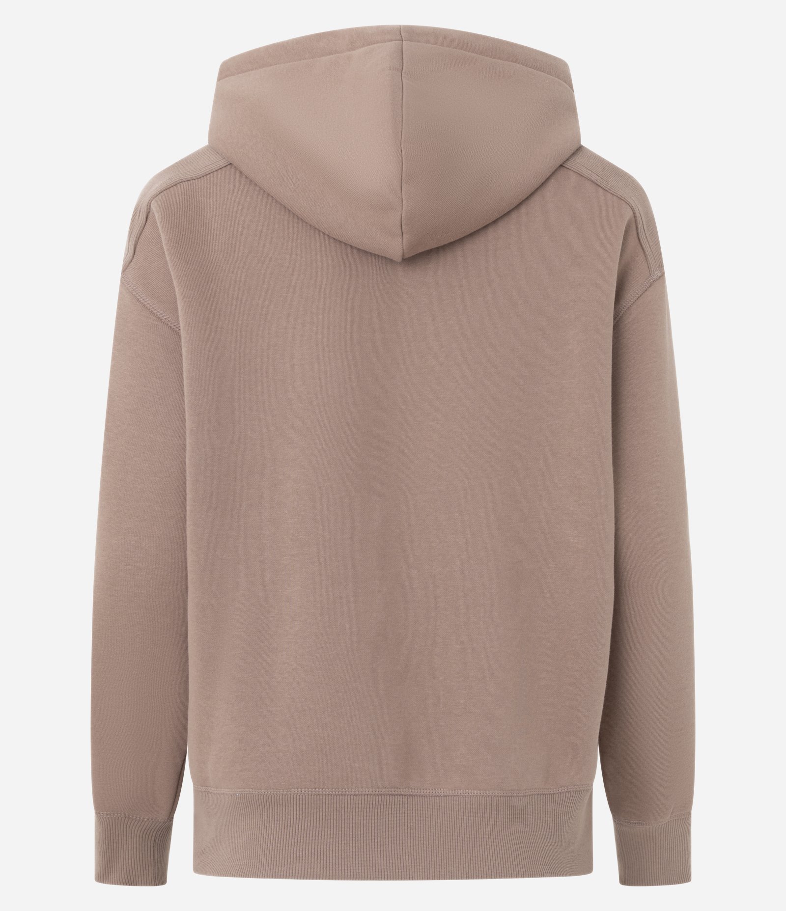 Blusão Moletom Oversized Esportivo com Bolso Canguru Bege 2