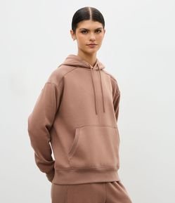 Blusão Moletom Oversized Esportivo com Bolso Canguru