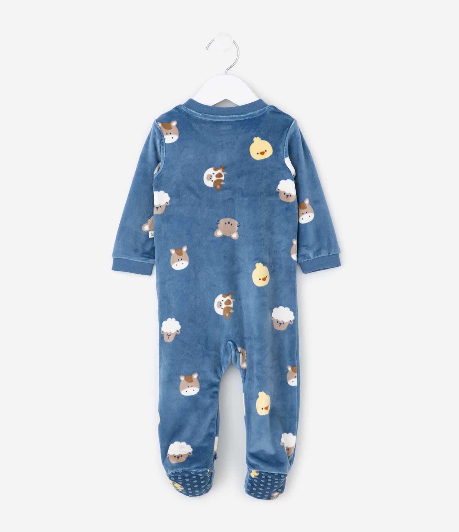 Macacão Plush Fazendinha com Pezinho - Tam 0 a 24 Meses Azul 2