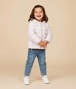 Jaqueta Puffer Infantil com Capuz - Tam 1 a 6 anos
