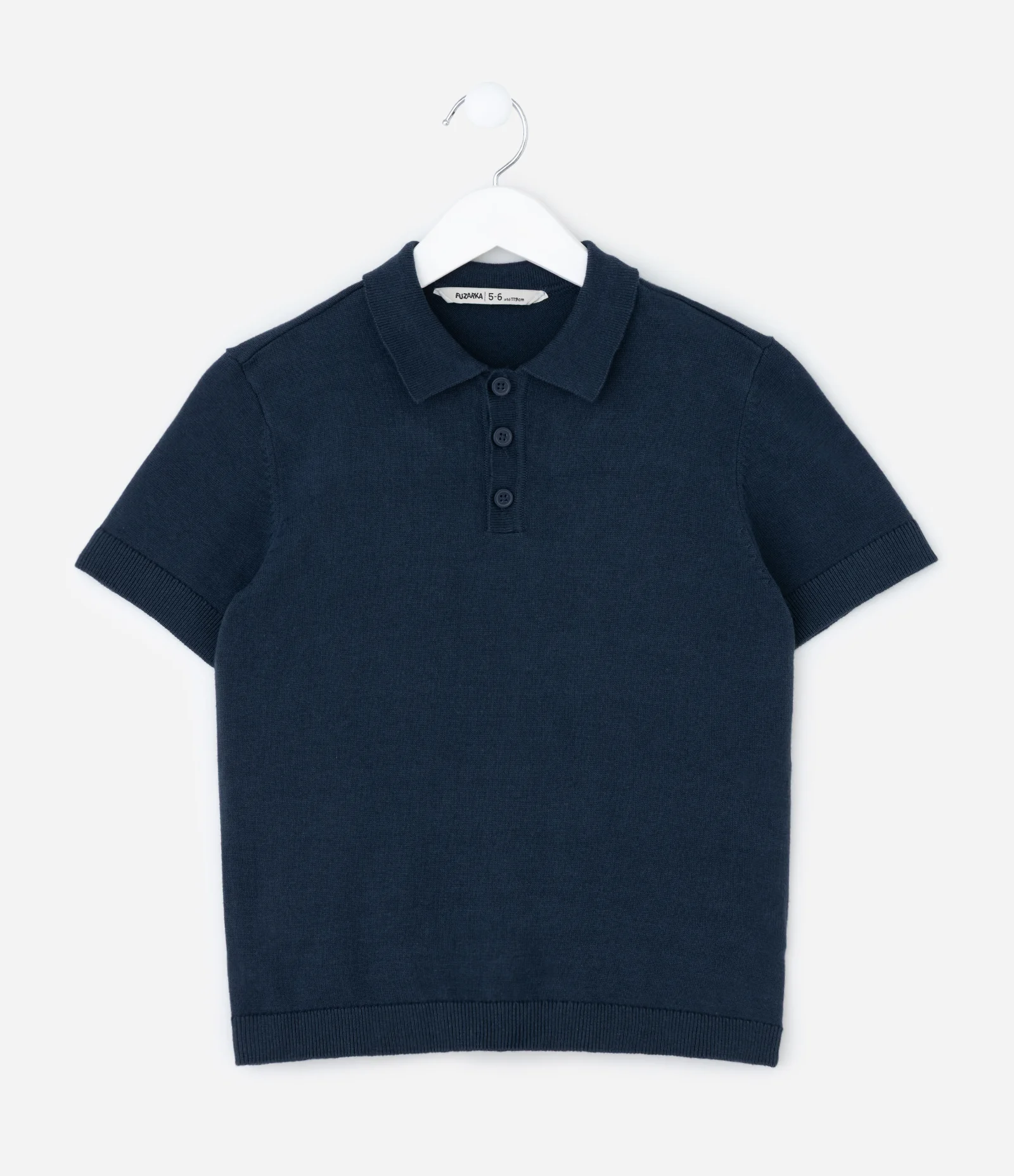 Camiseta Polo Infantil com Detalhe em Retilínea – Tam 5 a 14 Anos Azul Marinho 2