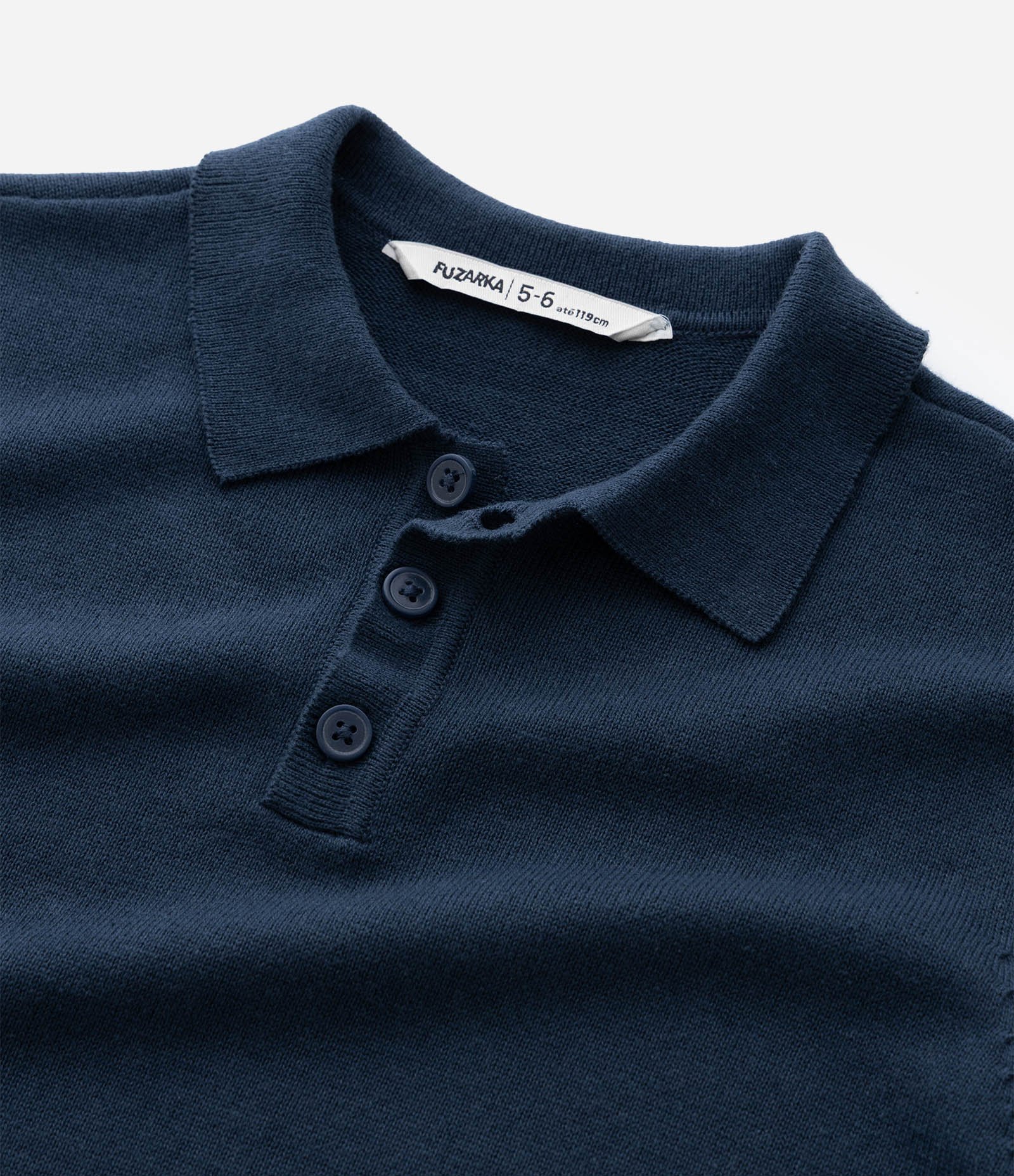 Camiseta Polo Infantil com Detalhe em Retilínea – Tam 5 a 14 Anos Azul Marinho 4