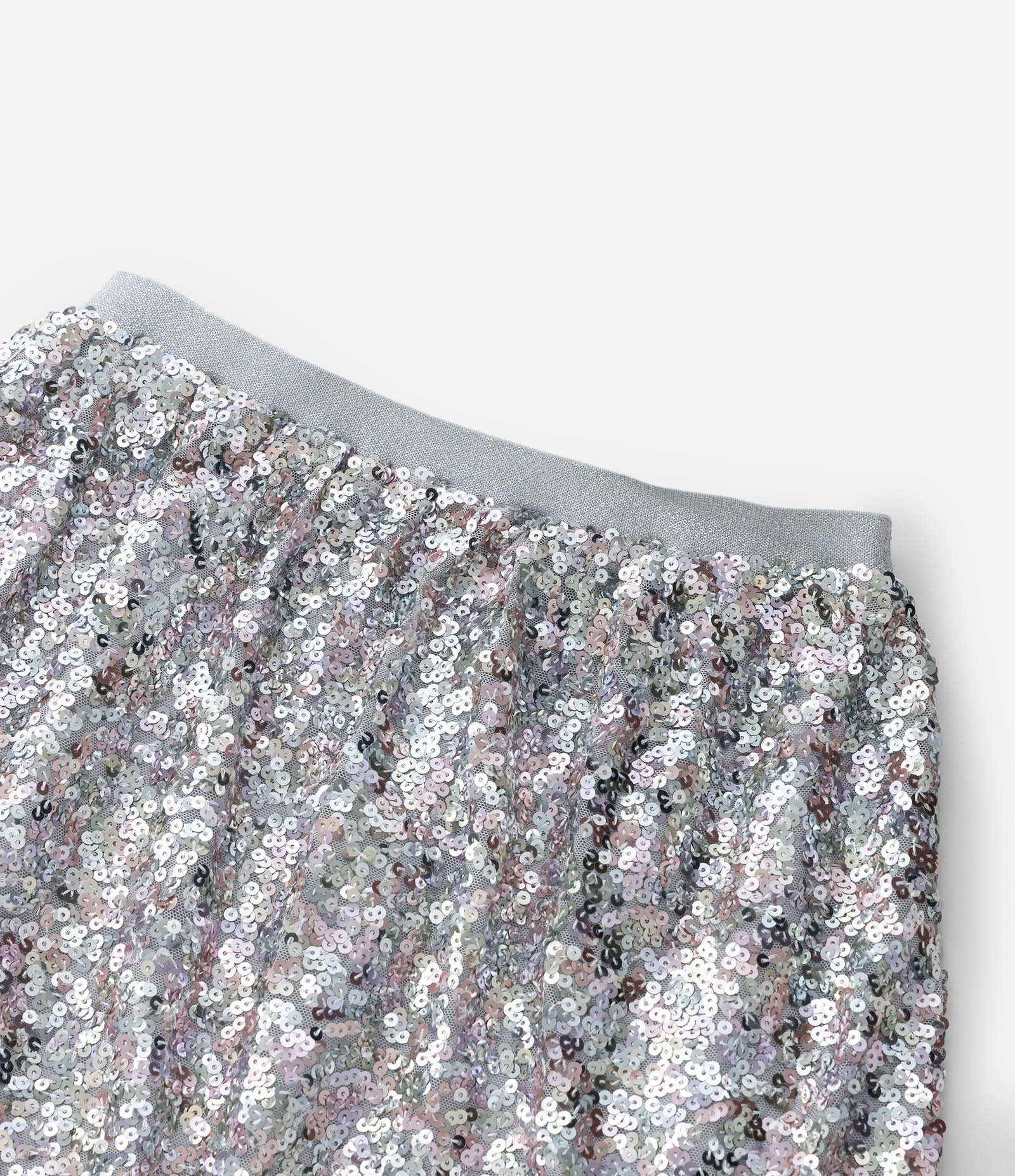 Saia Infantil em Paetê com Elástico Brilhante - Tam 5 a 14 Anos Prata 5