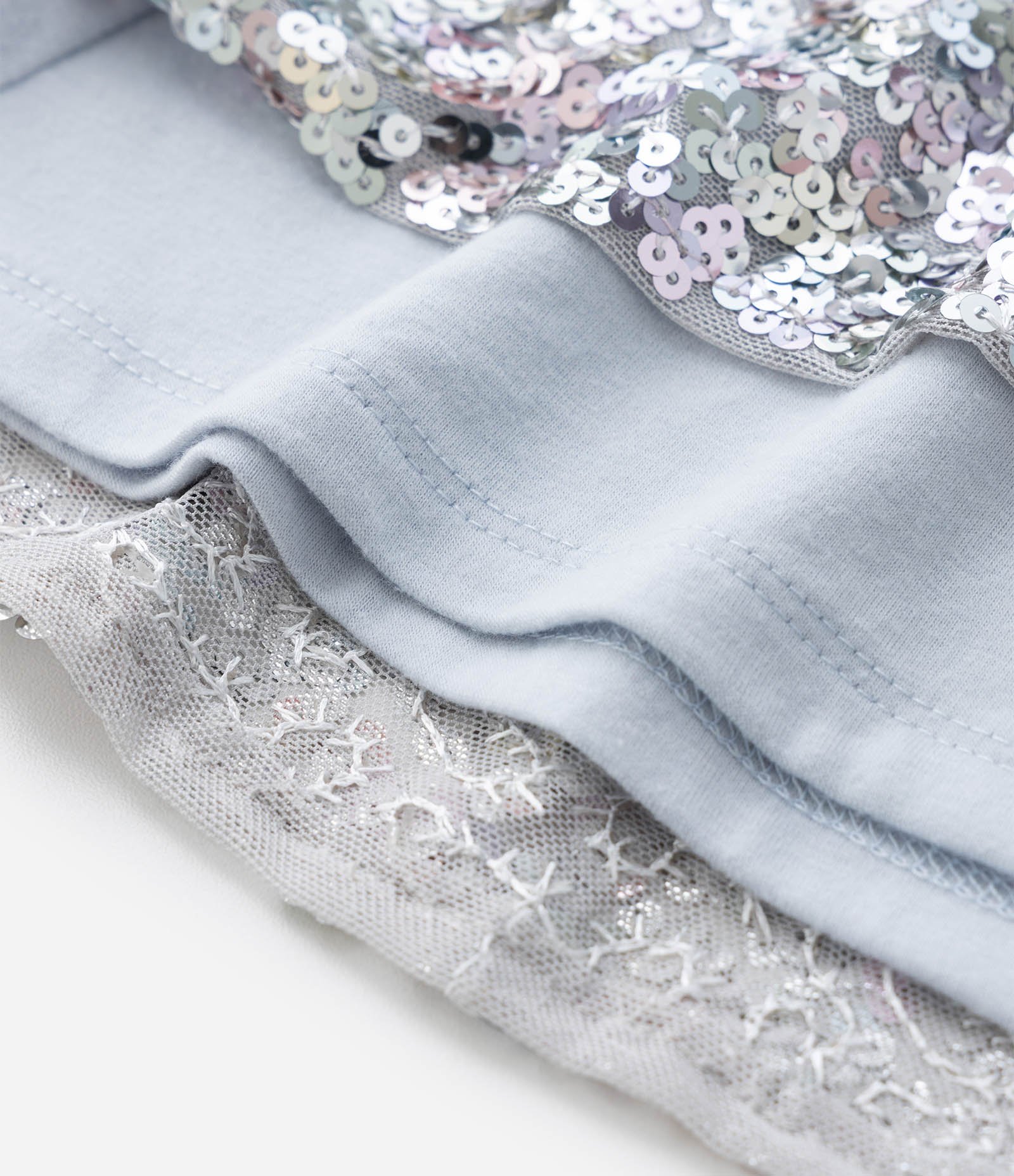 Saia Infantil em Paetê com Elástico Brilhante - Tam 5 a 14 Anos Prata 6