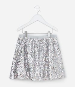 Saia Infantil em Paetê com Elástico Brilhante - Tam 5 a 14 Anos