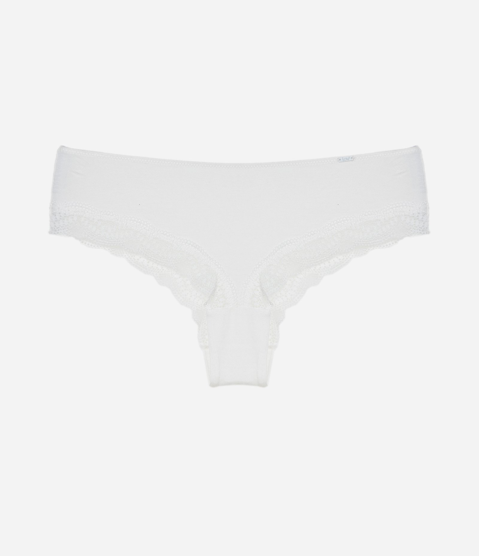 Calcinha Boyshort em Modal com Renda Branco 1