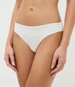 Calcinha Biquíni em Modal com Renda
