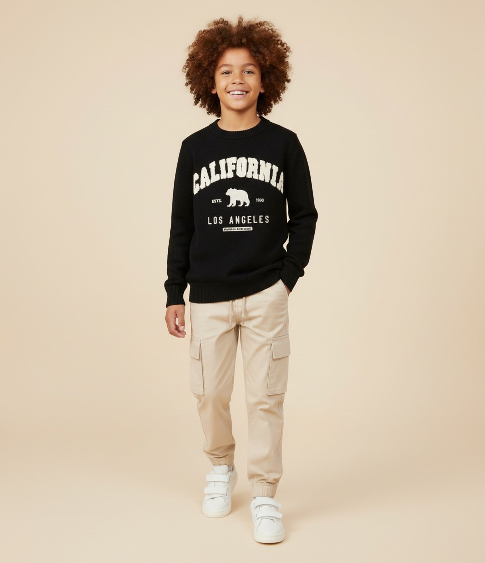 Casaco Infantil Texturizado com Bordado de Chenille – Tam 5 a 14 Anos Preto 1