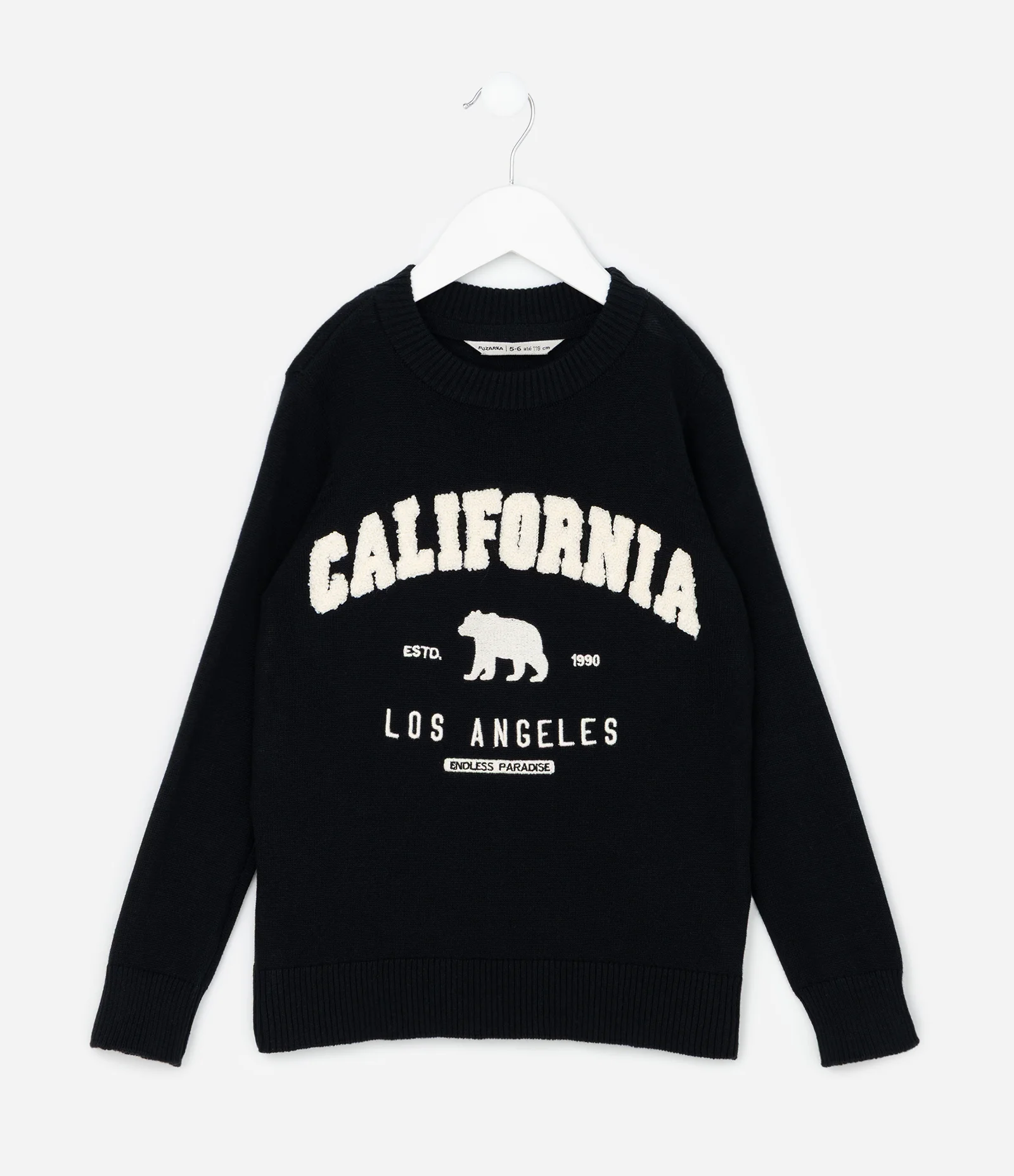 Casaco Infantil Texturizado com Bordado de Chenille – Tam 5 a 14 Anos Preto 2