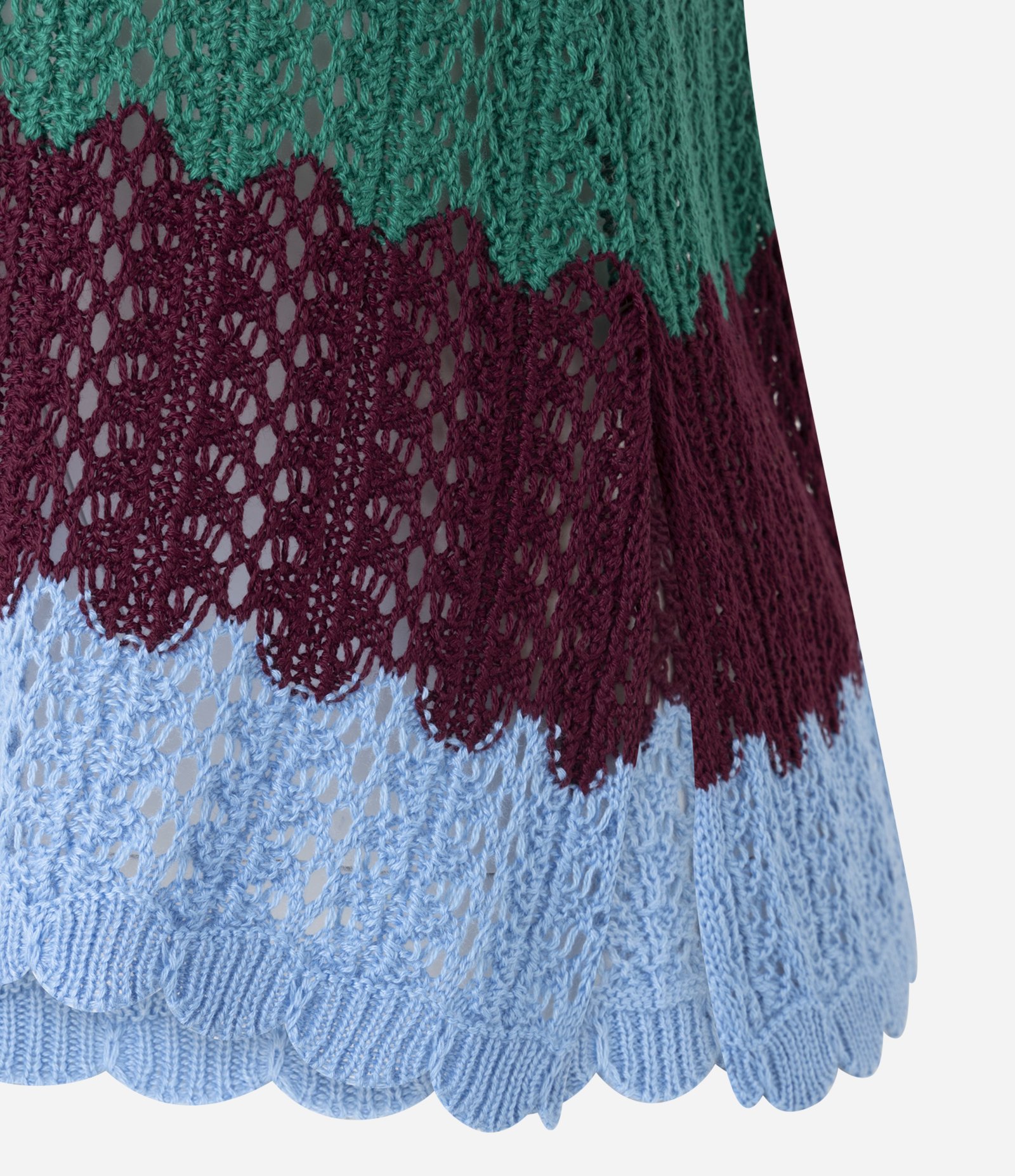 Blusa Regata em Tricô  em Bloco de Cores com Fendas Laterais Multicores 7