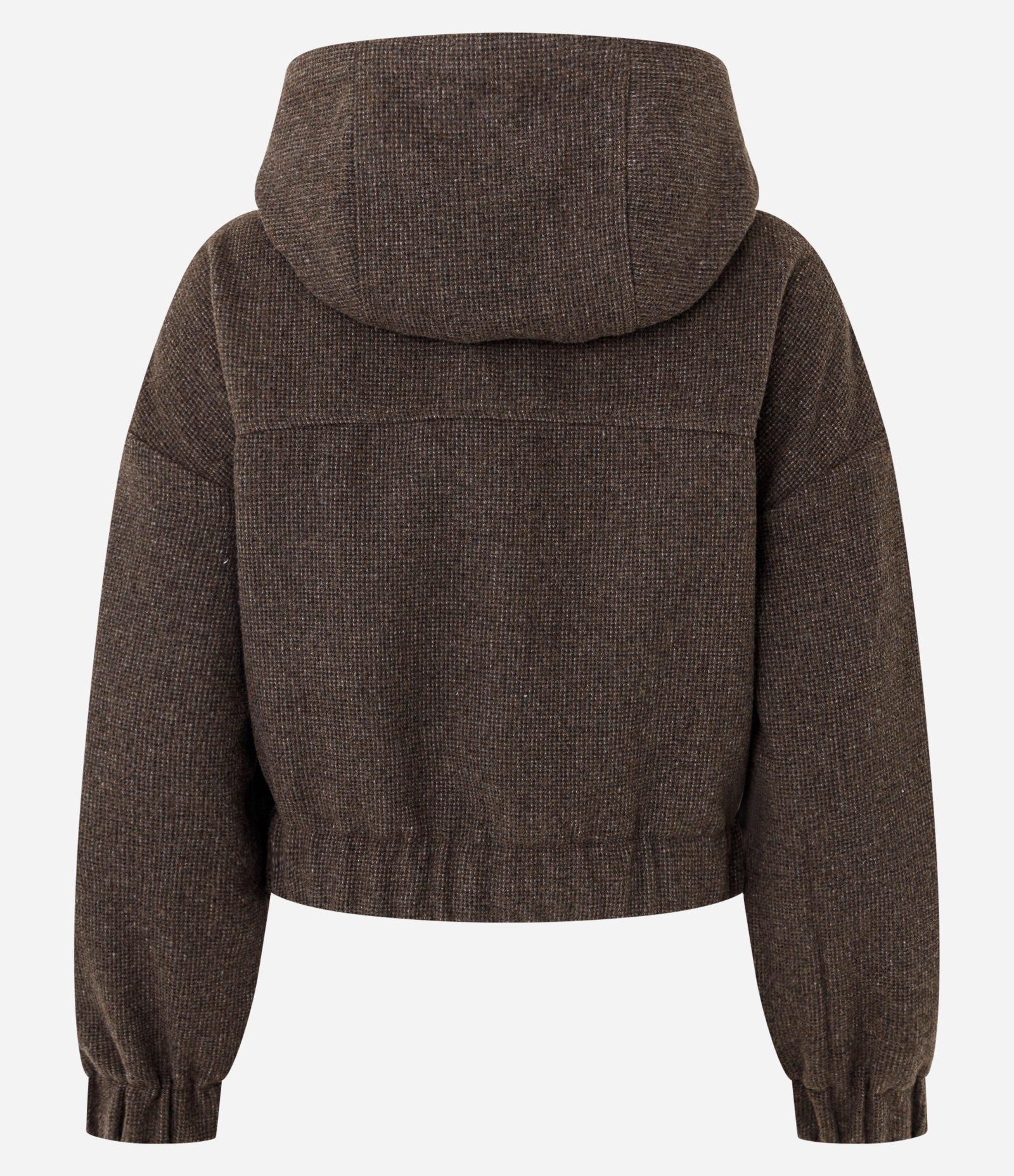 Jaqueta Bomber com Capuz e Bolsos Frontais Marrom 7