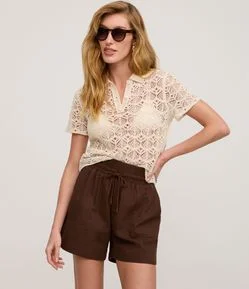 Short Runner em Liocel com Bolsos Aplicados