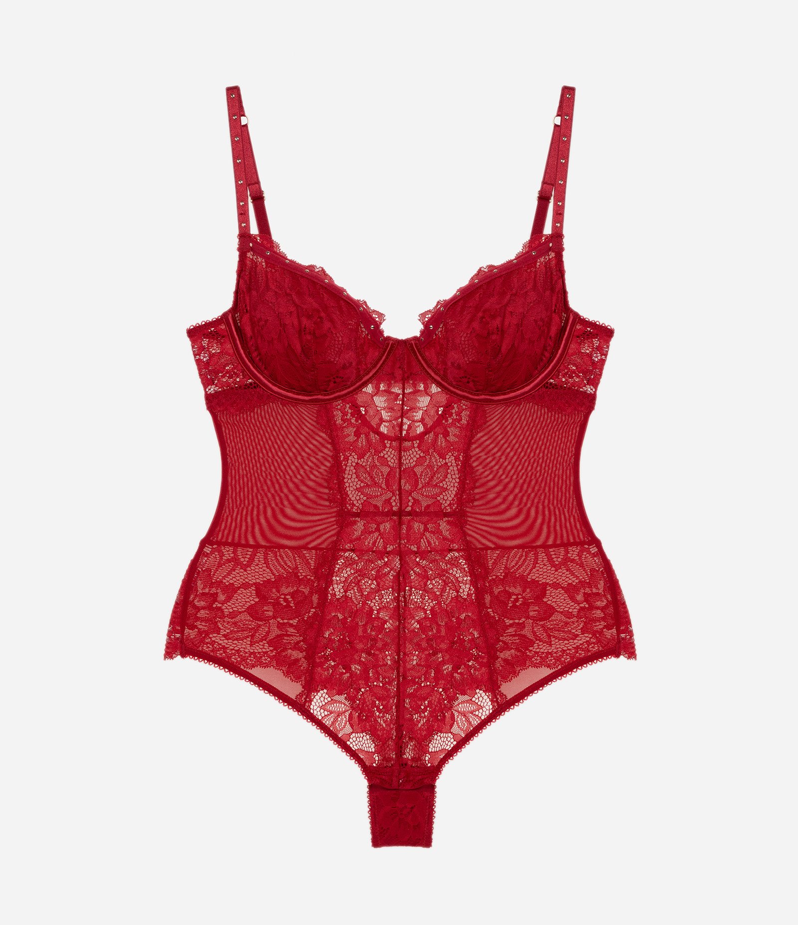 Body Sem Bojo com Renda Floral Vermelho 6