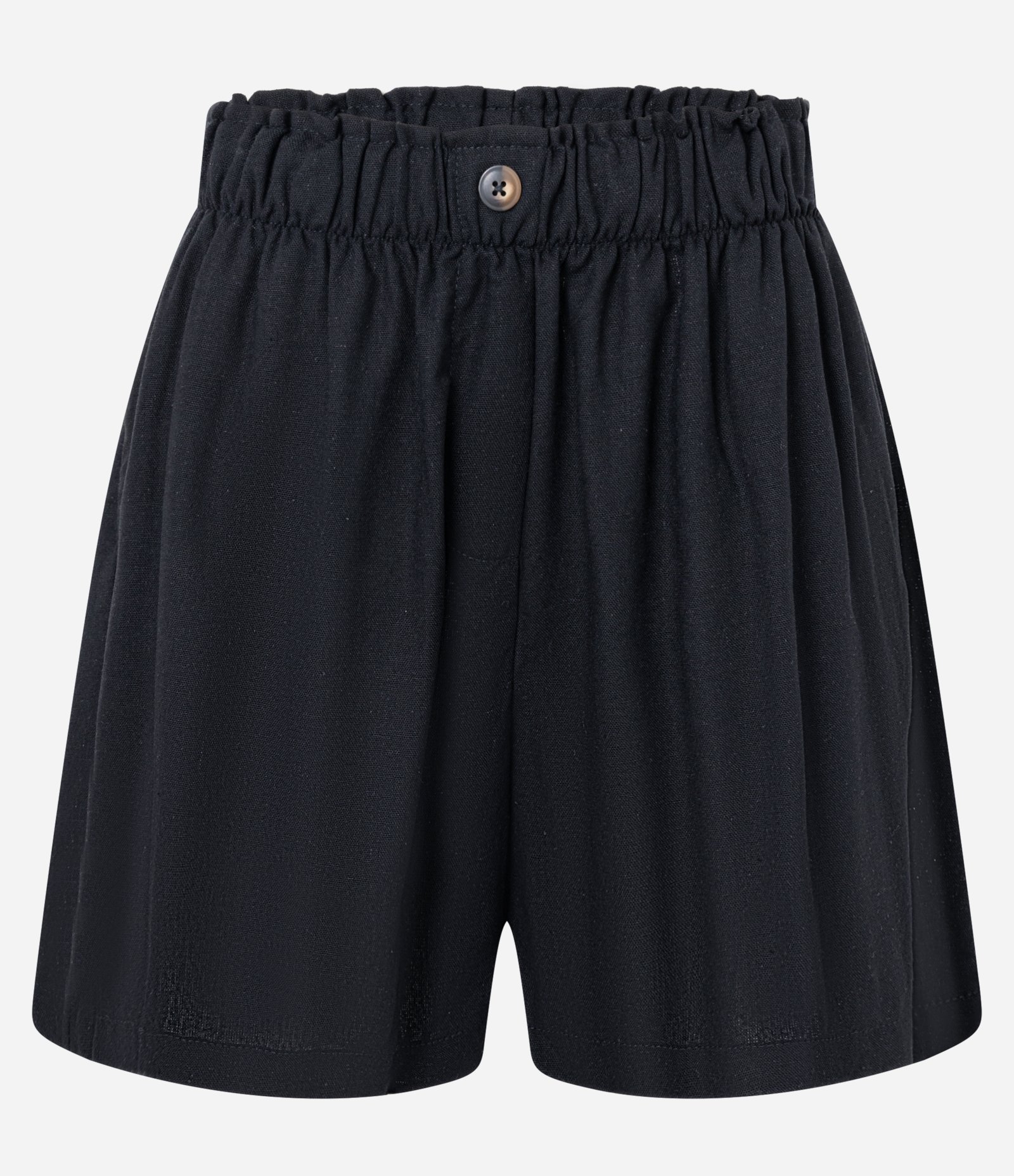 Short Runner em Viscolinho com Botão no Cós Preto 5