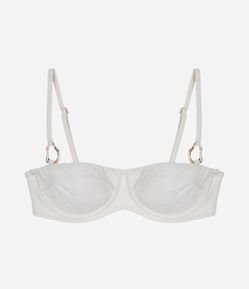 Top Biquíni Meia Taça Com Aviamento Dourado