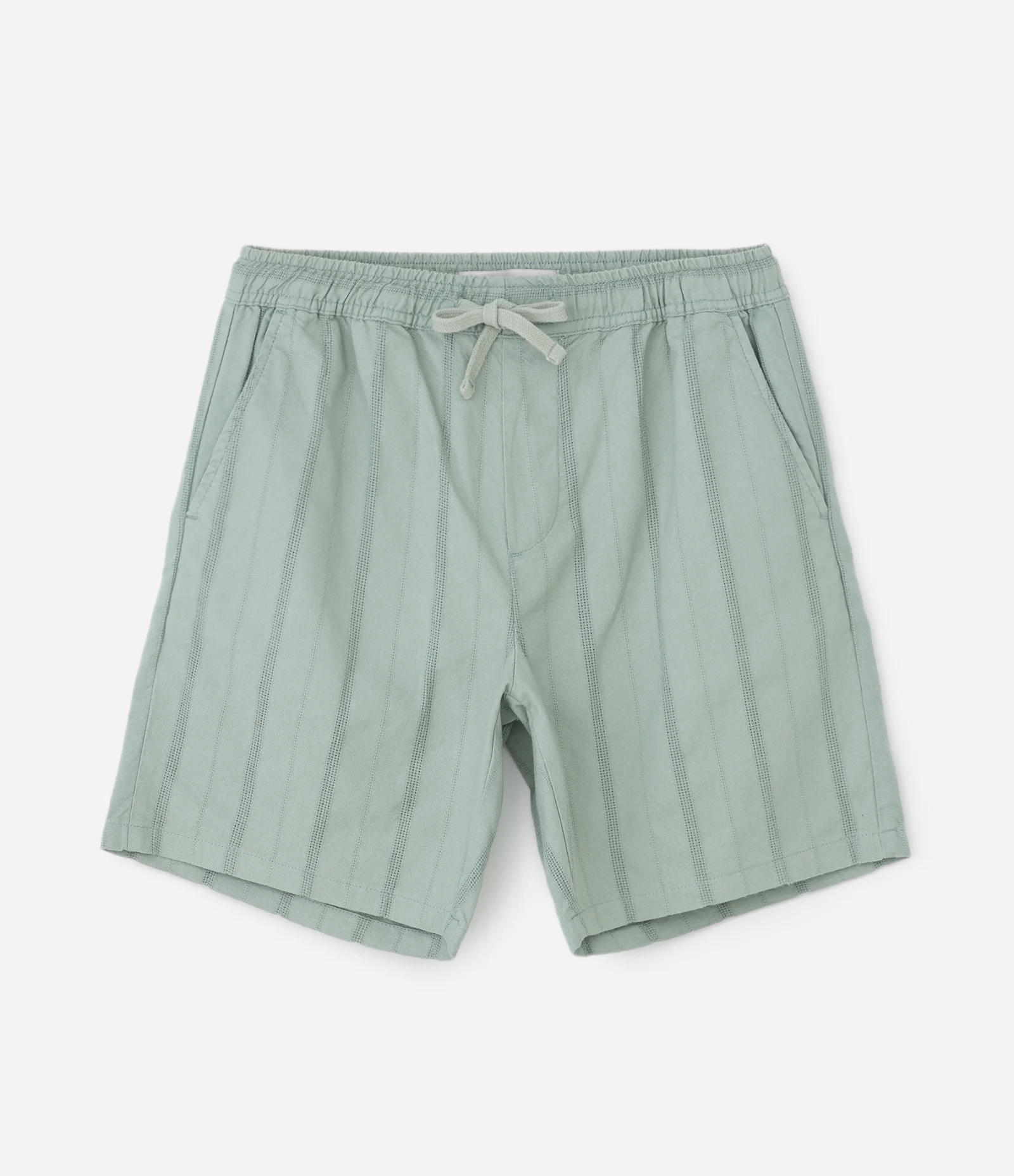 Bermuda Reta Texturizada com Cós Elástico Verde Claro 1