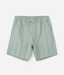 Bermuda Reta Texturizada com Cós Elástico