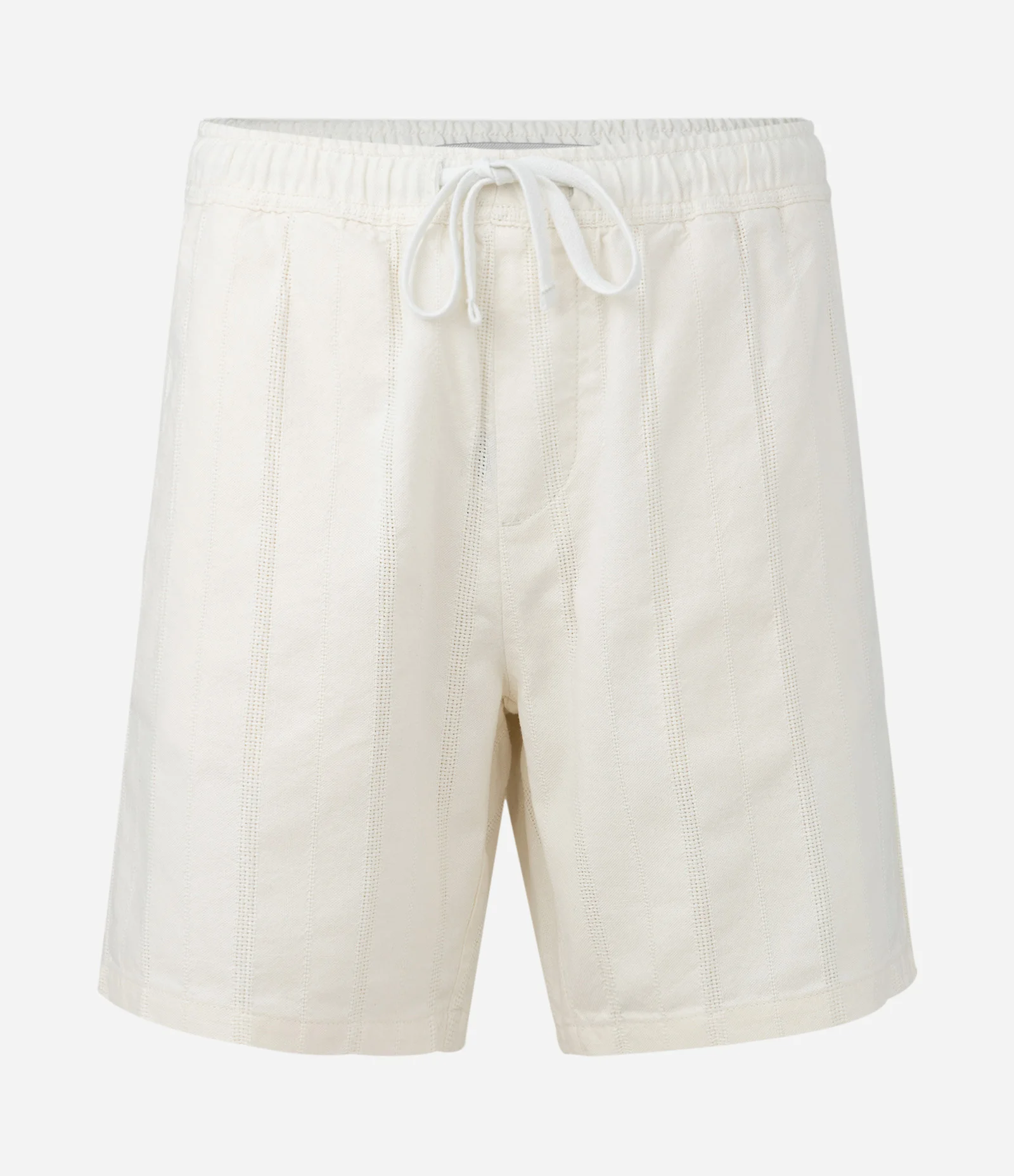 Bermuda Reta Texturizada com Cós Elástico Off White 1