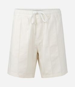 Bermuda Reta Texturizada com Cós Elástico