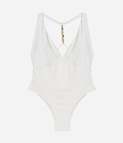 Maiô Halter Neck em Microfibra com Aviamento no Pescoço