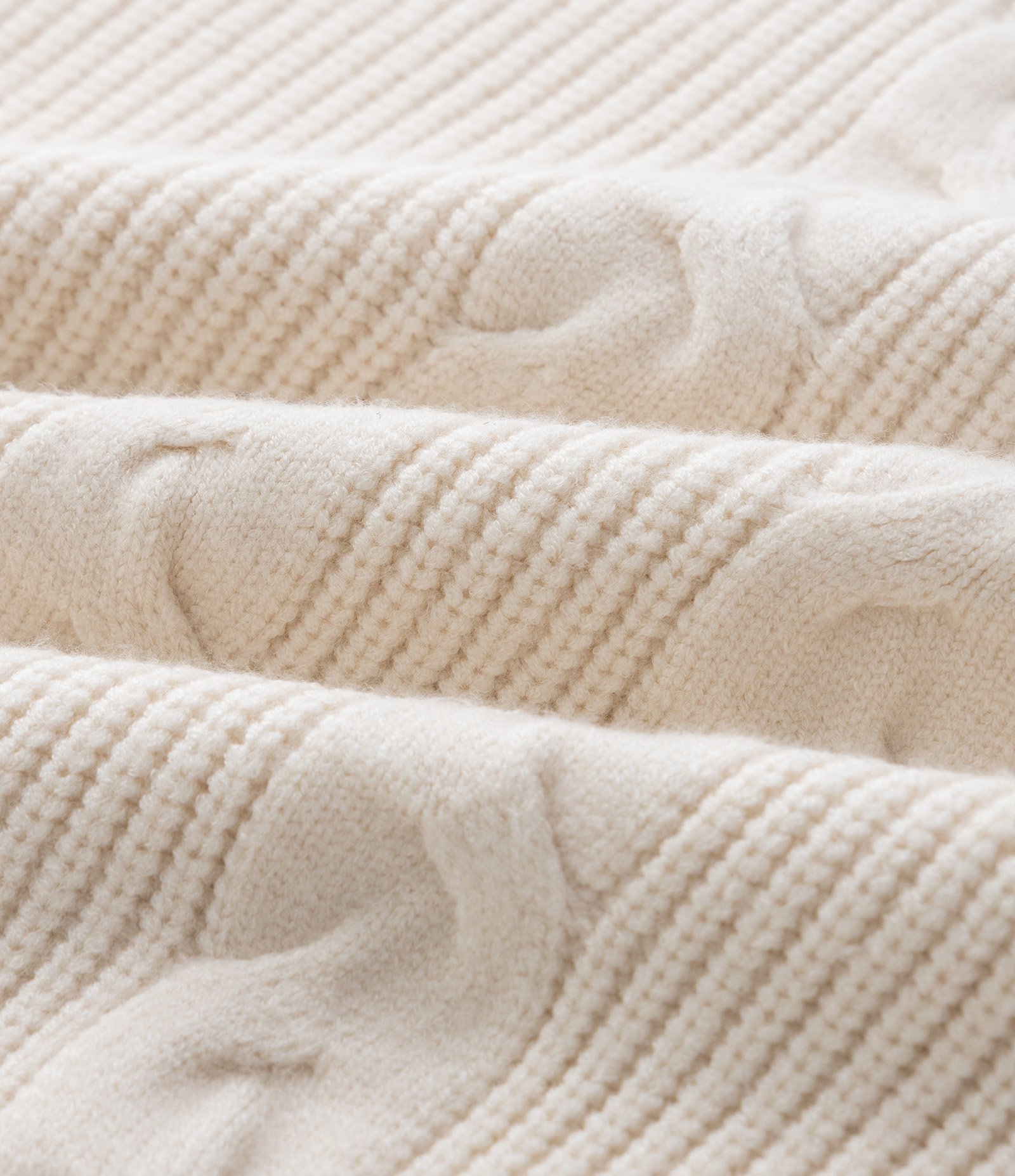 Casaco Infantil em Efeito Tricô com Gola Listrada – Tam 5 a 14 Anos Off White 4