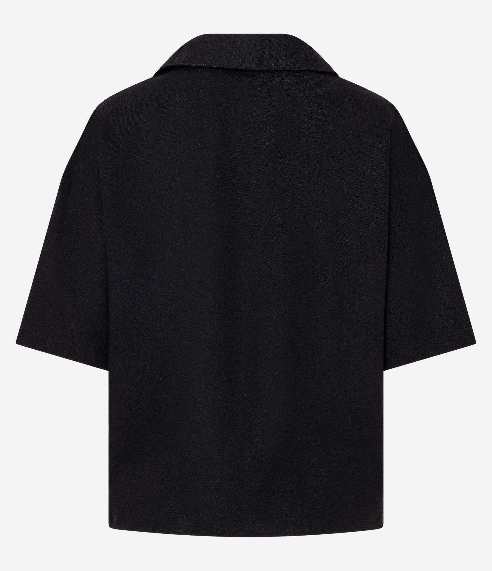 Camisa em Viscolinho com Abotoamento Frontal Preto 6