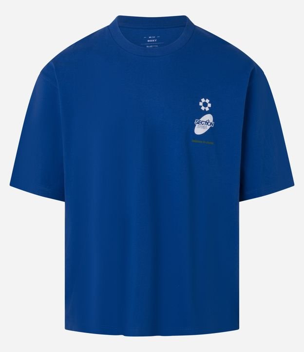 Camiseta Boxy em Algodão com Estampa Lettering