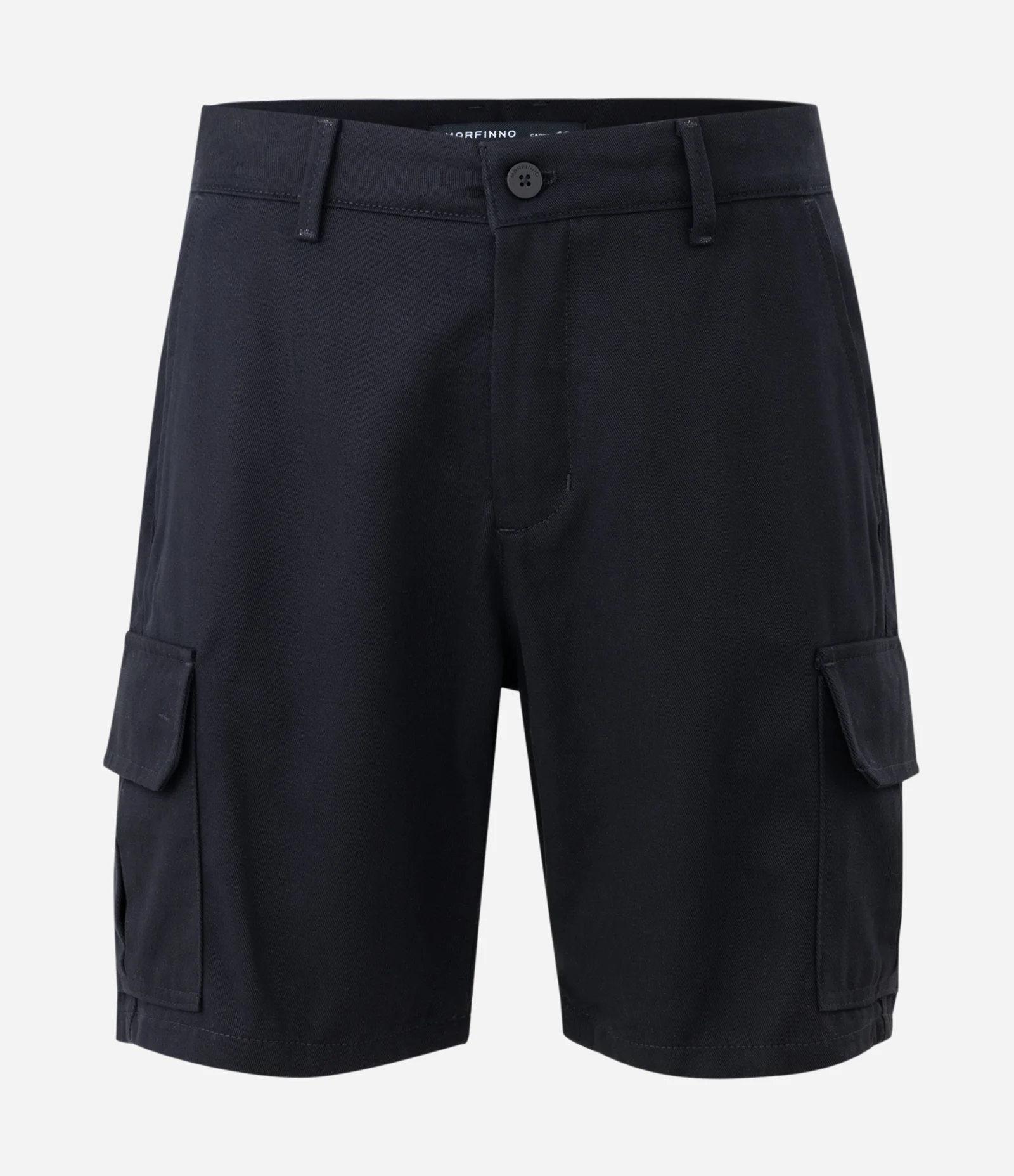 Bermuda Cargo em Sarja com Bolsos Laterais Utilitários Preto 6