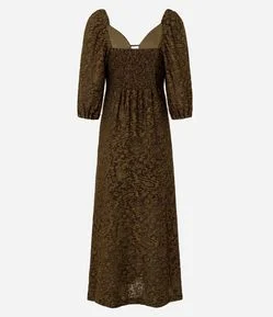 Vestido Longo em Tule com Decote V