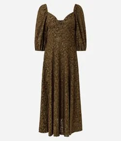 Vestido Longo em Tule com Decote V