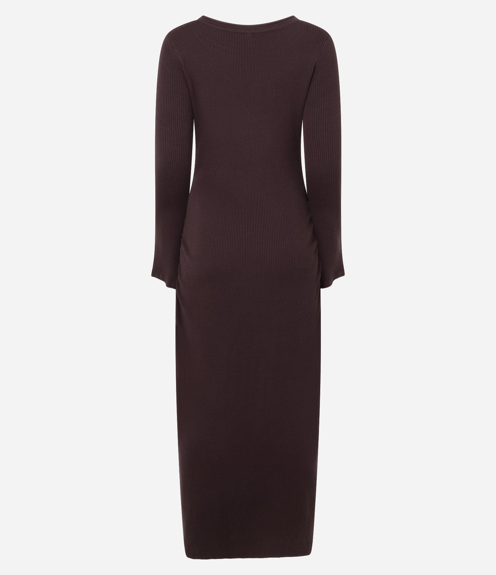 Vestido Midi em Tricô com Manga Evasê Marrom 7