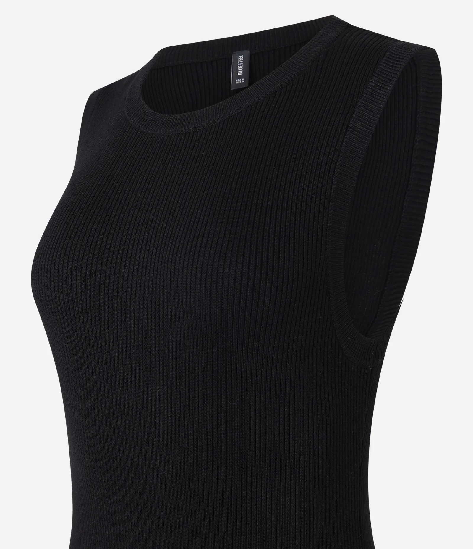 Vestido Longo em Tricô com Cintura Ajustada Preto 2