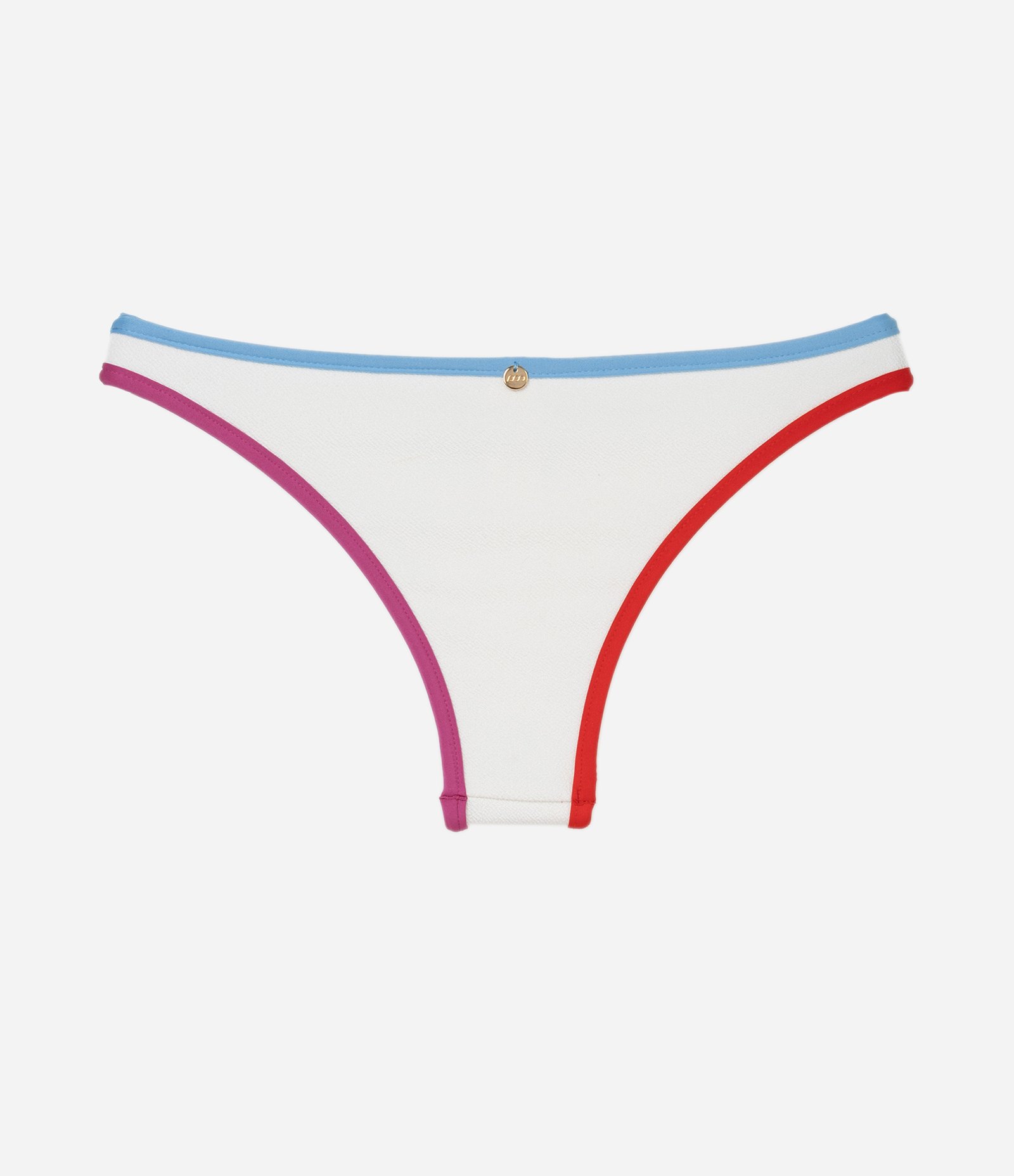 Biquini Bottom em Microfibra Texturizado com Viés Contrastantes Branco 2