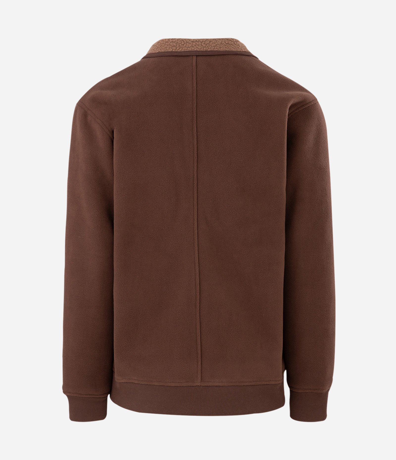 Blusão Aberto Liso com Sherpa Marrom 5