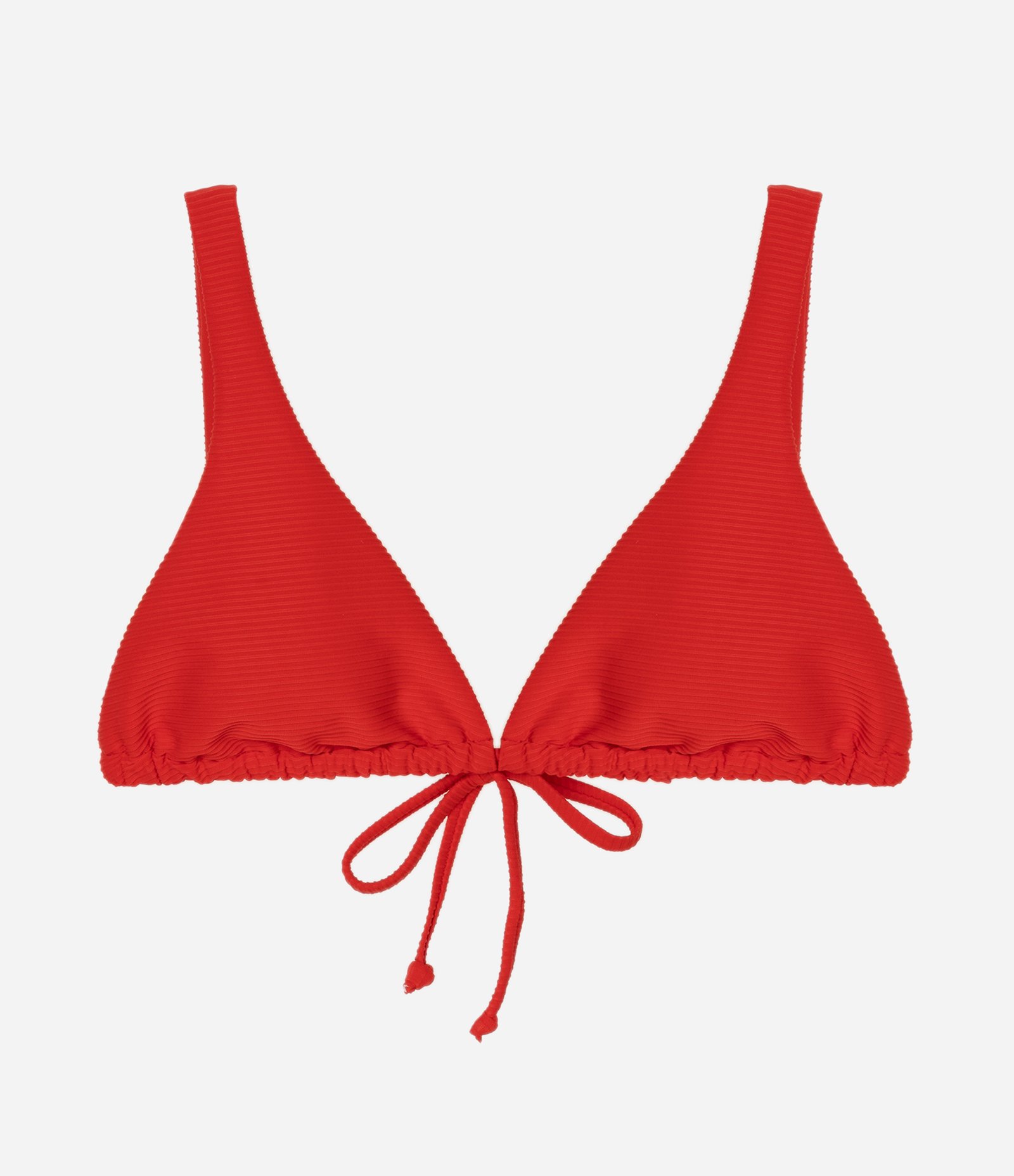 Biquíni Top em Microfibra Texturizada Canelada com Alça Paralela Vermelho 4