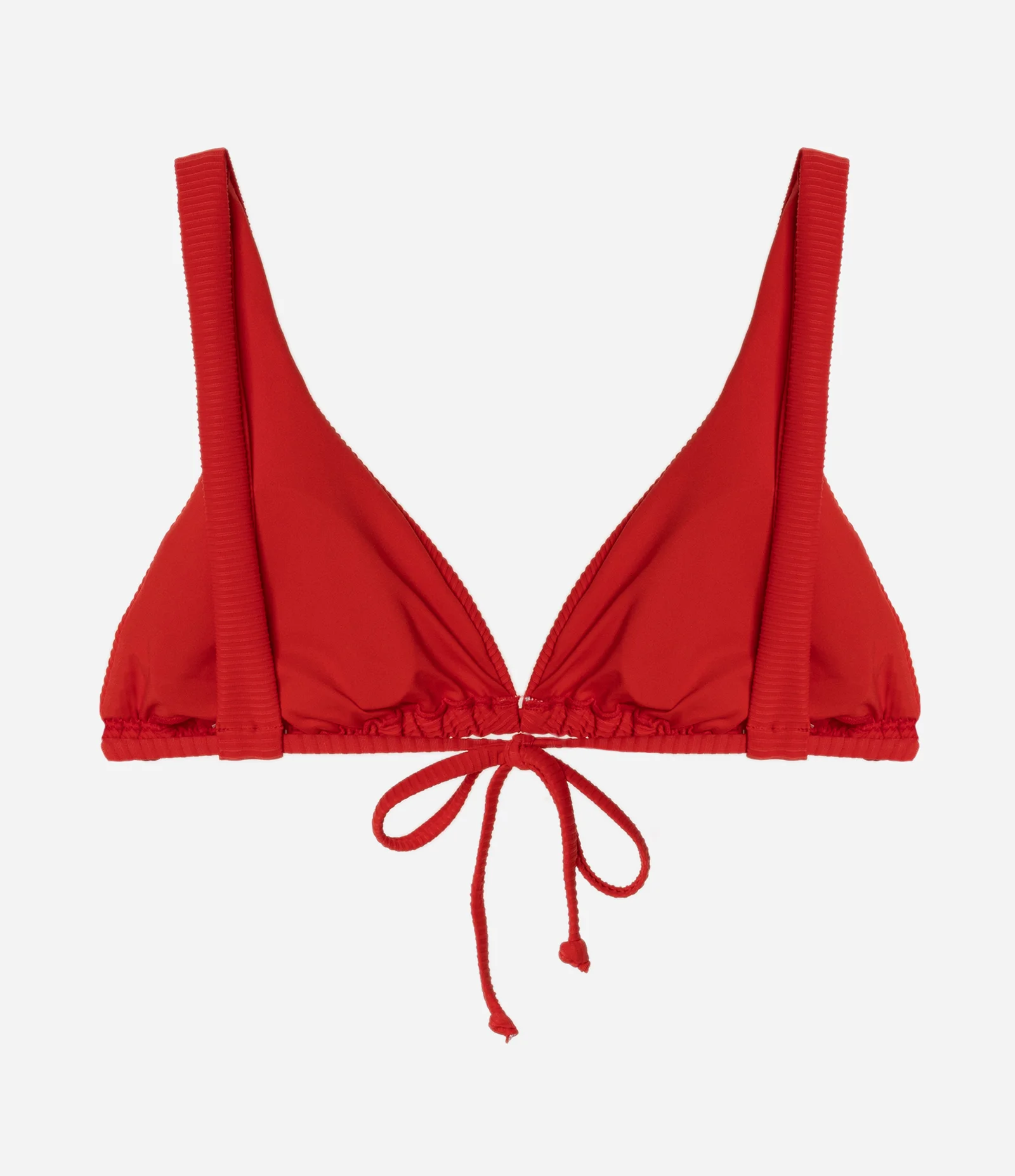 Biquíni Top em Microfibra Texturizada Canelada com Alça Paralela Vermelho 5